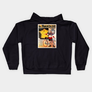 La Francaise Diamant Vintage Competing Tour De France Bicycle Racing Print Kids Hoodie